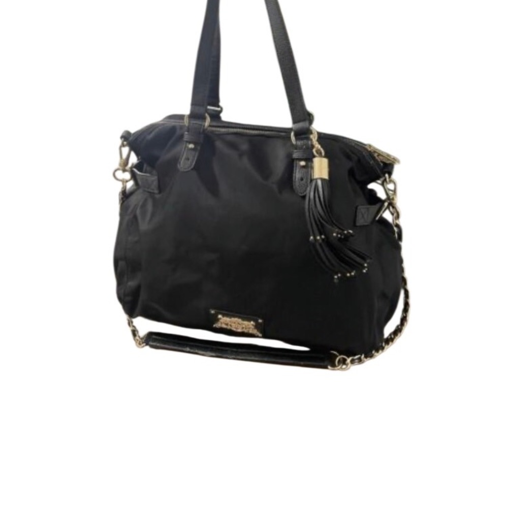 Juicy Couture Black nylon Tote with Chain-Link Strap